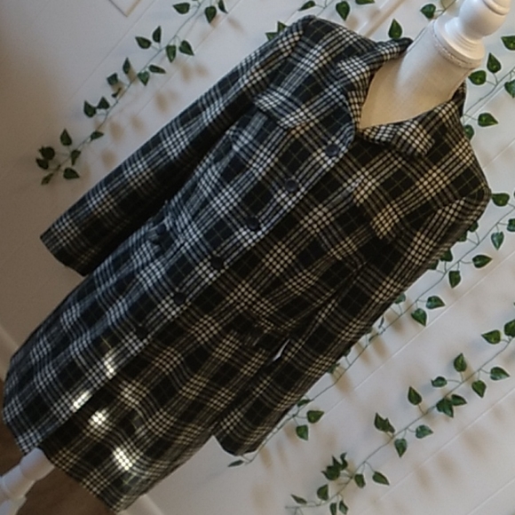 AWESOME Worthington Green, Black, and White plaid Jacket sz 14 - Picture 6 of 12